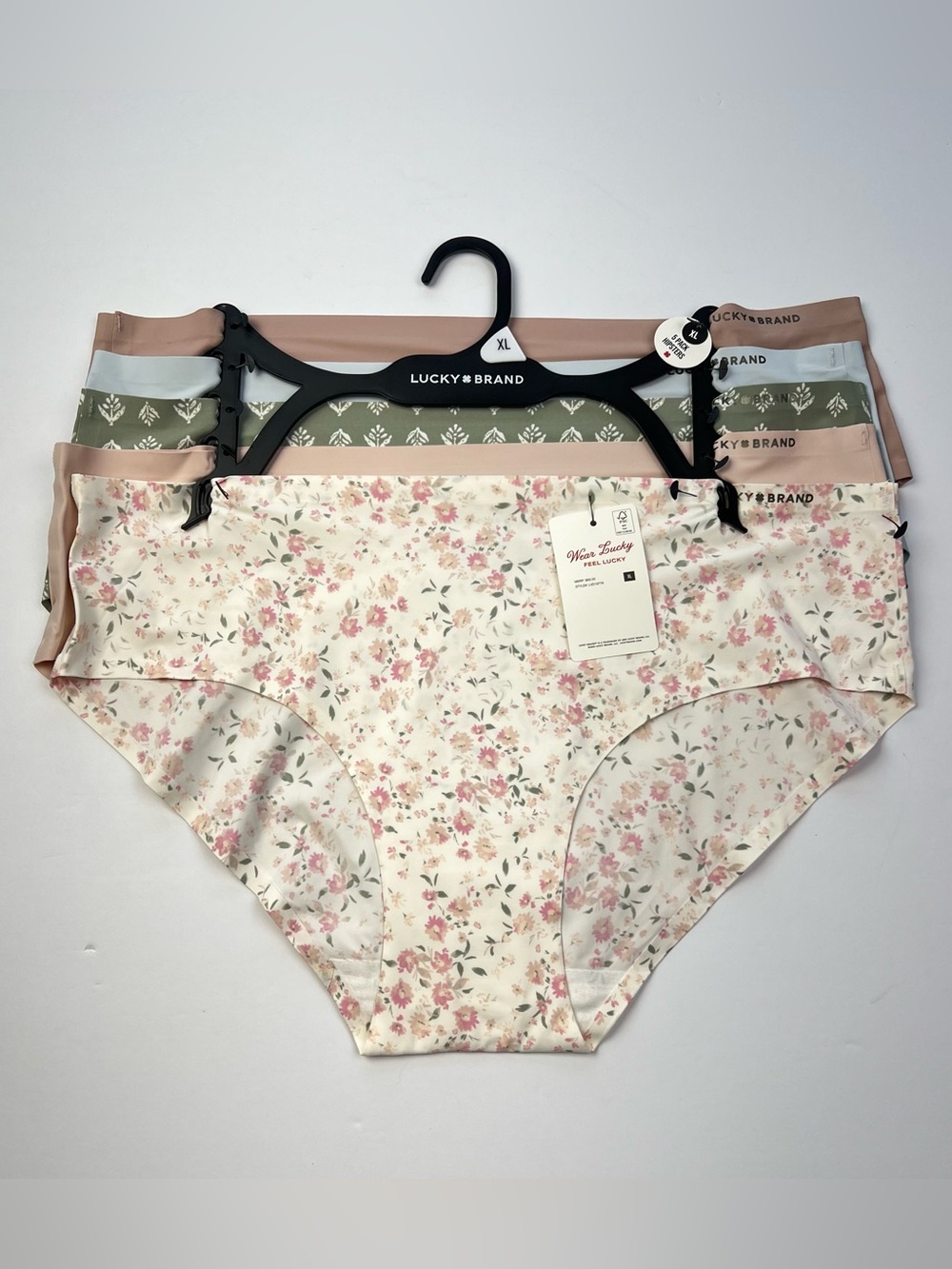 LUCKY BRAND 5 pairs Hipsters Panties Underwear Sz XL - Has Small Stain -pictures